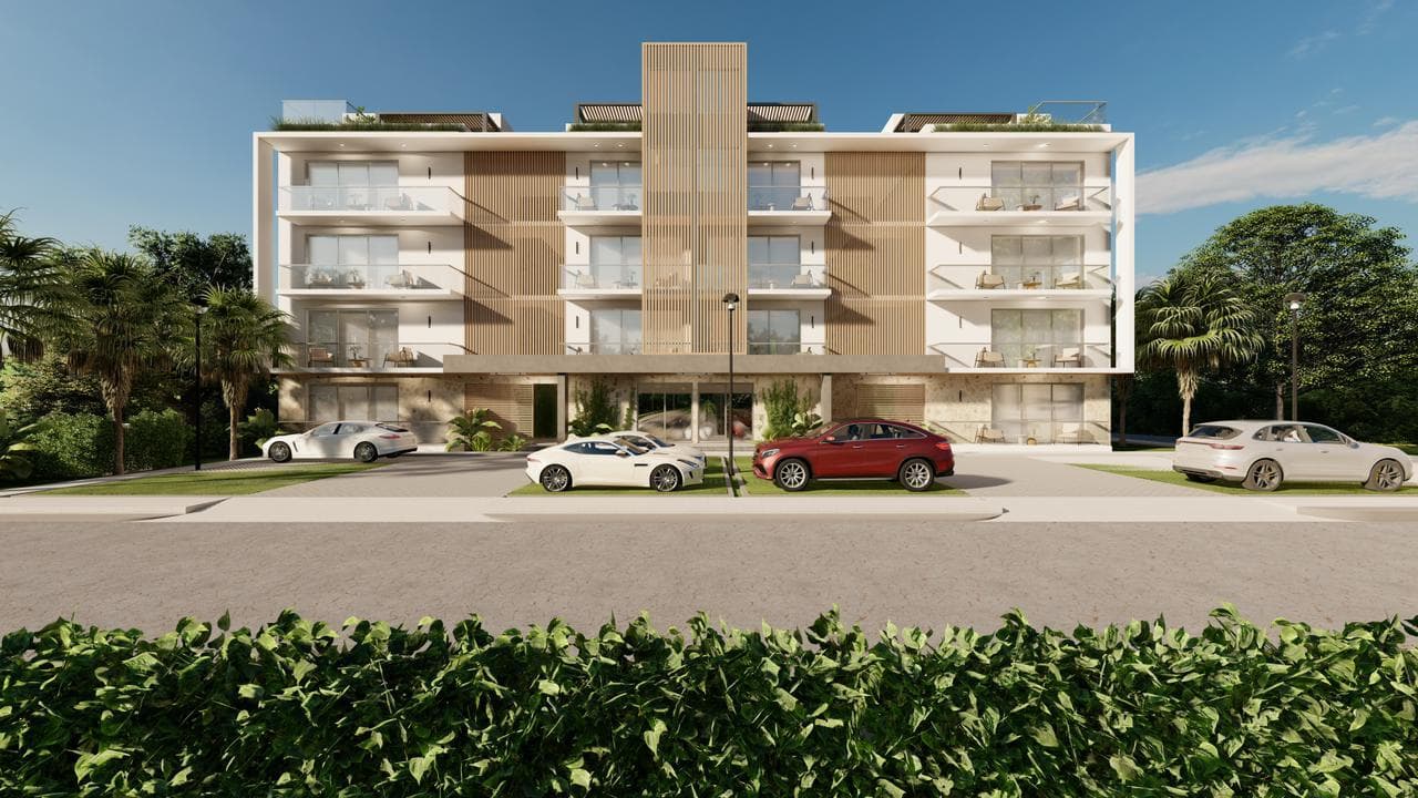 Fachada del proyecto Bluewaves Residences